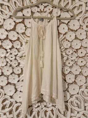 COTTON ON Women Cream Crochet Trim Tank Top Size Medium - NEW
